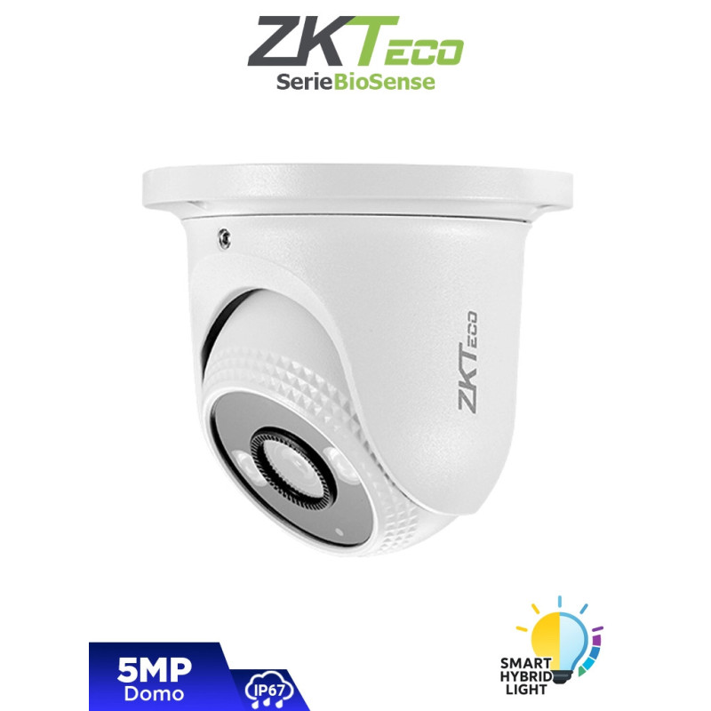 ZKTECO ES-855P31C-S8-MI-S-HL - Cámara IP Domo Híbrida Inteligente de 5 MP, Serie BioSense, Lente 3.6 mm, Micrófono Integrado, Vi