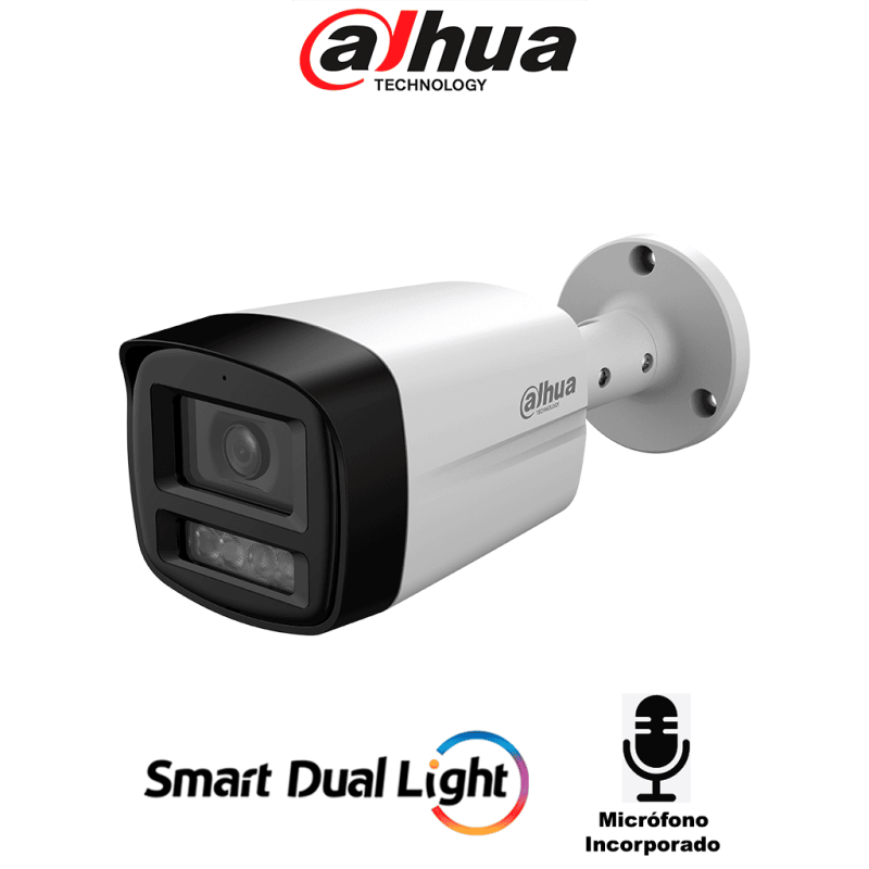 DAHUA DH-HAC-HFW1801TLMN-IL-A-S3- Cámara Bullet 4k /  Iluminador Dual Inteligente  /  Lente de 2.8 mm /  106 Grados de Apertura