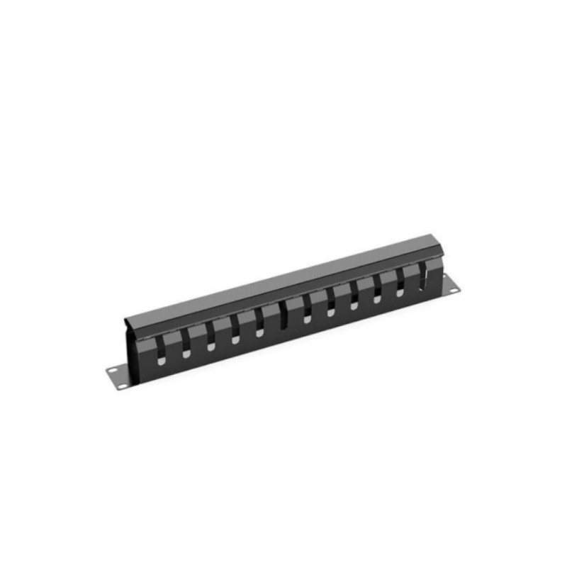 SAXXON CO-24P - Organizador de cables horizontal con tapa para rack de19"  /  1U  /  24 posiciones  /  Color Negro