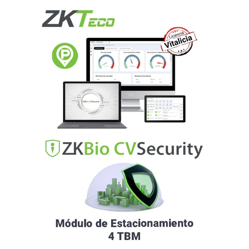 ZKTECO ZKBioCVTBMP4 - Modulo Vitalicio para Gestión de Estacionamiento del BioCVSecurity  /  Soporta 4 TBM  /  30 000 Usuarios