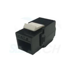 SBETECH SBE-JACKC6-BK- Modulo jack keystone RJ45  /  8 Hilos  /  CAT 6  /  Compatible con calibres AWG 22-26  /  Color Negro