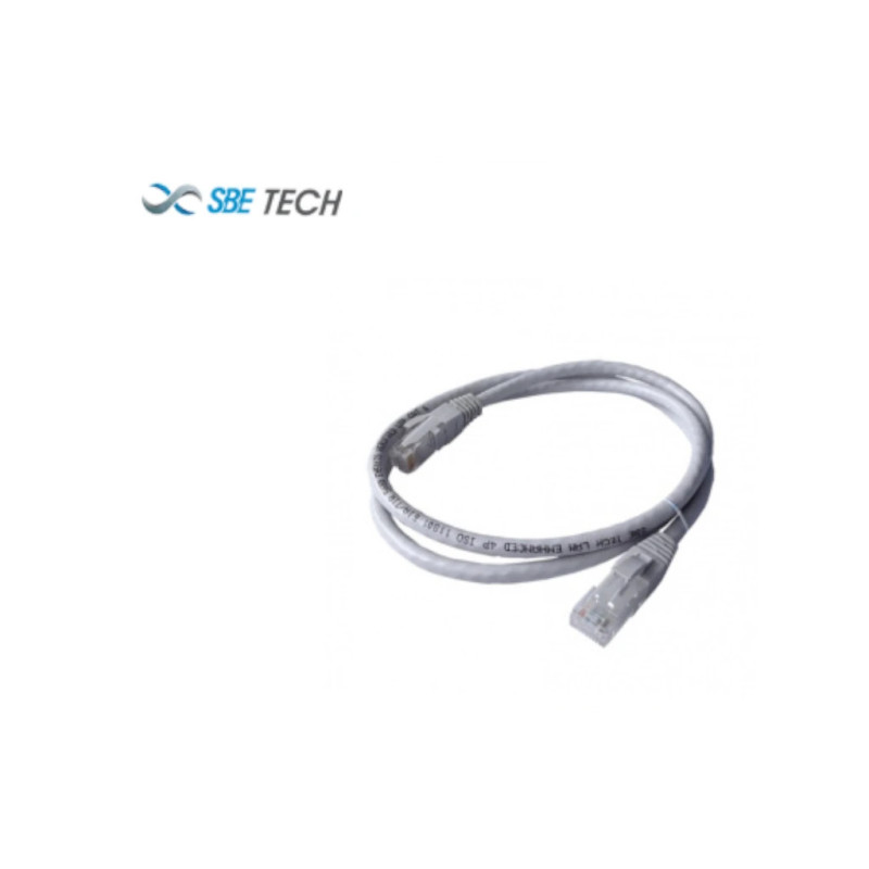 SBE TECH SBE-PCC6U5.0 GY- Patch cord CAT 6 certificable /  5 Metros /  Color gris /  Bota inyectada