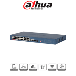 DAHUA DH-CS4226-24ET-240-V2 - Switch PoE de 26 Puertos /  24 Puertos PoE 10 & 100 /  2Ptos Uplink GE + 2 Puertos SFP