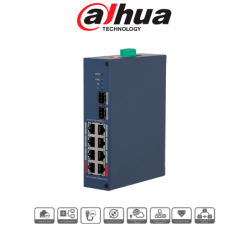 DAHUA DH-CHS4210-8GT-110 - Switch PoE Gigabit /  8 Puertos PoE GE /  2 Puertos Uplink SFP /  1 Puertos Uplink RJ45 GE