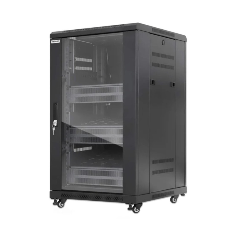 INTELLINET - 716222 - Gabinete 19" Pro Line con extractores de aire, 18U