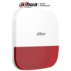 DAHUA DHI-ARA13-W2(915) - Sirena Inalámbrica para Exterior con Estrobo Rojo, Frecuencia 915 MHz, 110dB, Múltiples sonidos de Ala