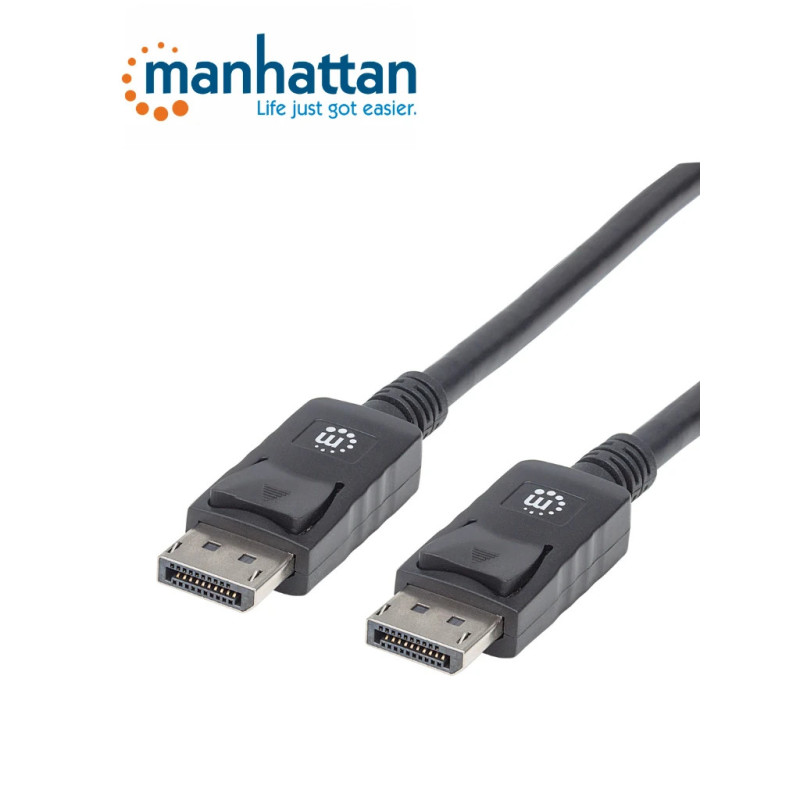 MANHATTAN 307116 - Cable DisplayPort v1.2 M-M 2.0m Negro 4K60Hz