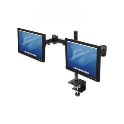 MANHATTAN - 420808 - Soporte para monitor, de escritorio, movimiento articulado, 2 pantallas planas de 13" a 24" máximo 6 kg cad