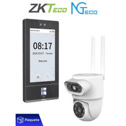 ZKTECO PAQSF7ANGNGSH01C8 – Paquete de Terminal de Control de Acceso y Asistencia Facial ZKTeco SenseFace 7A con Cámara PTZ WiFi
