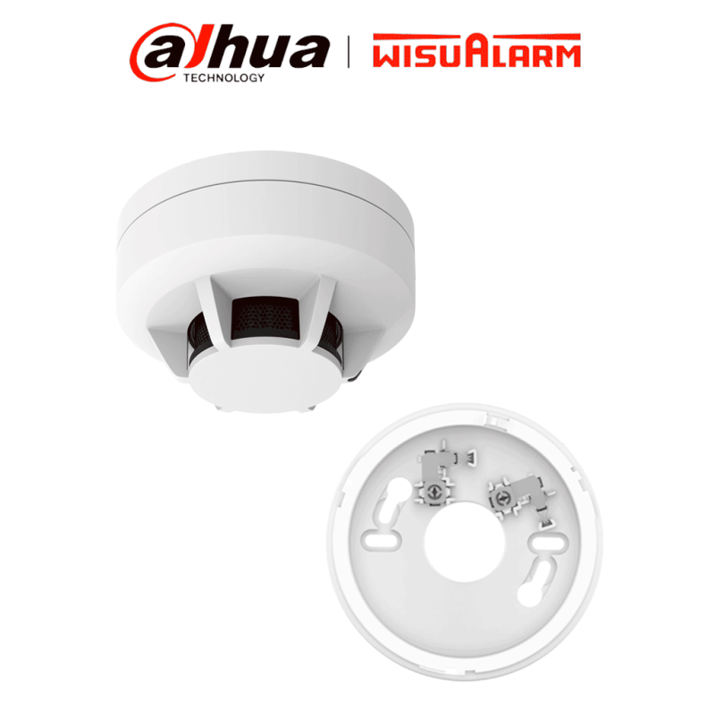 DAHUA WISUALARM PAQUETE DHI-HY-1301 - El paquete incluye: detector de humo direccionable y la base de instalación