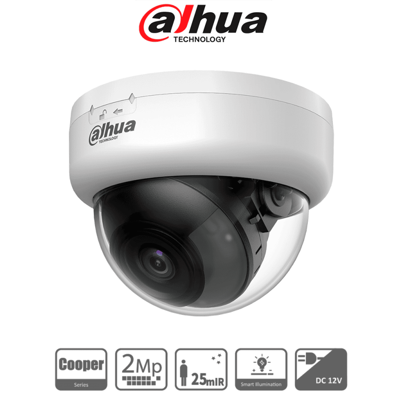 DAHUA DH-HAC-D1A21N-U - Cámara Domo HDCVI 1080P /  Lente de 2.8 mm /  IR Inteligente de Hasta 25 Mts /  WDR Digital