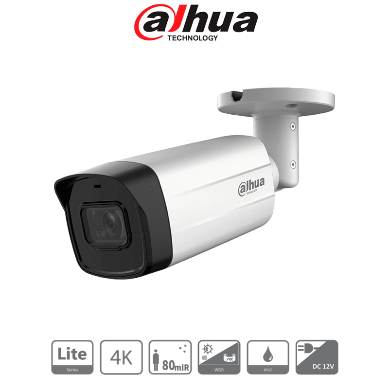 DAHUA DH-HAC-HFW1801TMN-I8-A-S3 - Camara Bullet 4K /  Tecnología Super Adapt /  Lente de 2.8 mm con Apertura Hasta 106 Grados