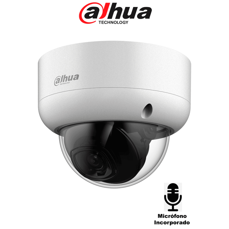 DAHUA DH-HAC-HDBW1801EAN-A - Cámara Domo Antivandálica 4K /  Micrófono Incorporado /  Iluminación IR de Hasta 40 Mts