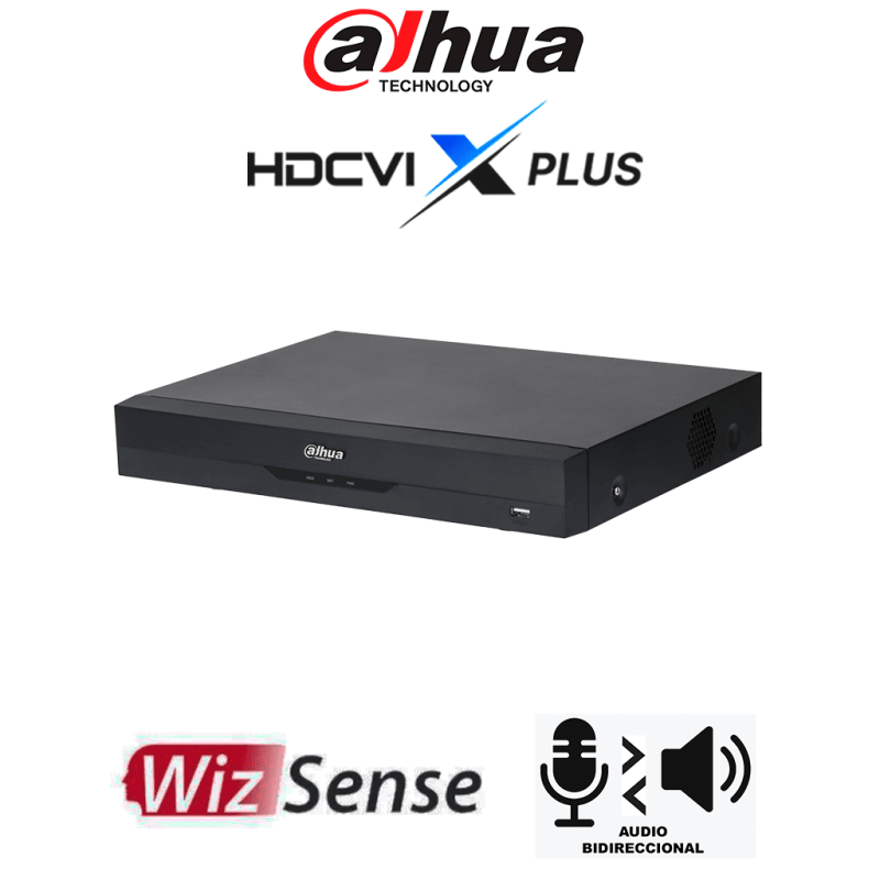 DAHUA DH-XVR5116H-4KL-I3 / T - DVR de 16 Canales 4K WizSense /  HDCVI X PLUS /  Audio Bidireccional /  16 Canales + 16 IP