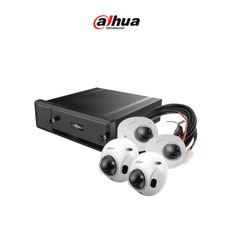 DAHUA AUTOBÚS INTELIGENTE - Paquete de solución móvil IP que incluye: 1 grabador móvil IP de 8 canales, 2 cámaras IP para conteo