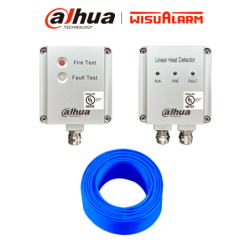 DAHUA WISUALARM PAQUETE DETECOR DE CALOR LINEAL - Sistema de detección de calor lineal (68°C) con cable de 200 m, adaptador y te