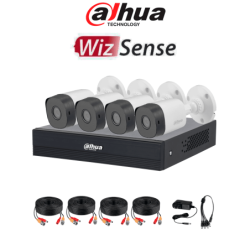 DAHUA DHI-KIT / XVR1B04-I / T / 4-B1A11N-0280B - Kit de 4 canales HD /  Cámaras B1A11 de 1 MP /  Lente de 2.8mm