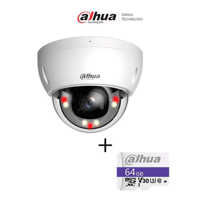 Kit DAHUA DH-IPC-HDBW2649EP-S-IL - Camara IP Domo Antivandalica de 6 Megapixeles + TF-C100