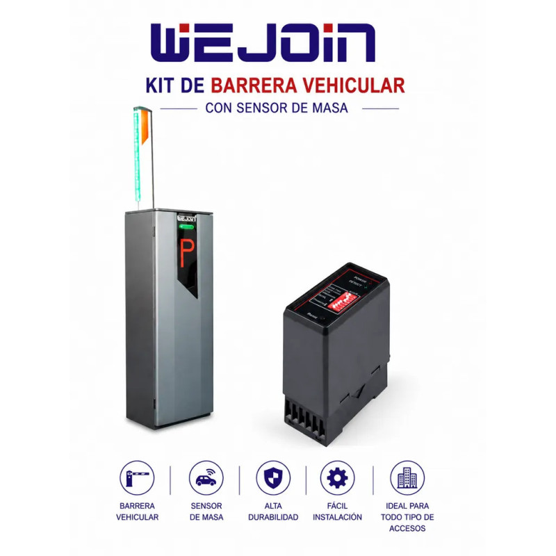WEJOIN WJNSBG101HL34LEDDG102 - Kit de Barrera Vehicular de 4 Metros con Led Modelo WJNSBG101HL34LED con Sensor de Masa Gratis