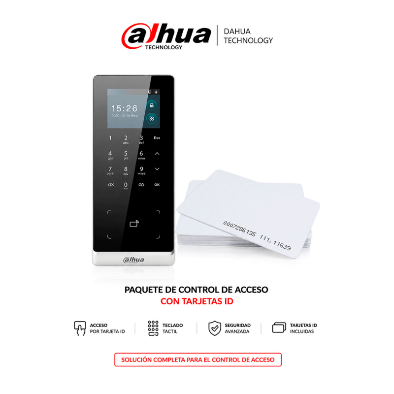 DAHUA ASI2201HDWIDEM - Paquete de Control de Acceso Wifi con 50 Tarjetas ID 125 Khz GRATIS