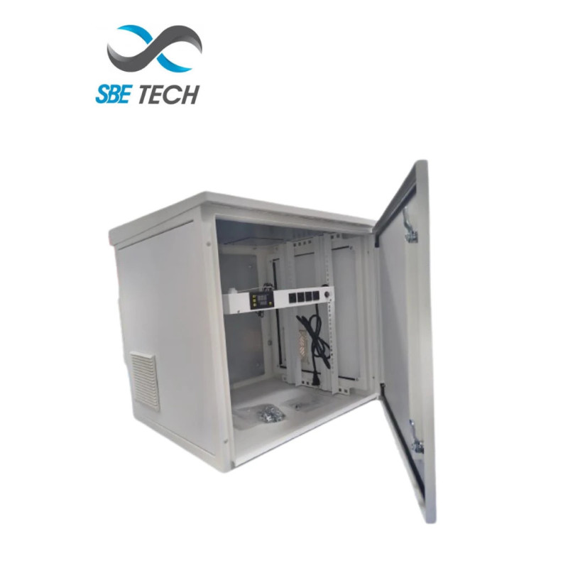 SBE TECH SBE-FRT9UR - Gabinete Exterior 19" 9UR  /  Alto 599 mm  /  Ancho 606 mm  /  Profundidad 552 mm  /  Acero Galvanizado
