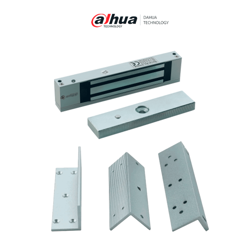 DAHUA PAQASF180Z- Kit Chapa Magnética ASF180A-V1 con Soporte ZL ASF180ZL-V1 | 180 Kg (350 Lb) para Control de Acceso