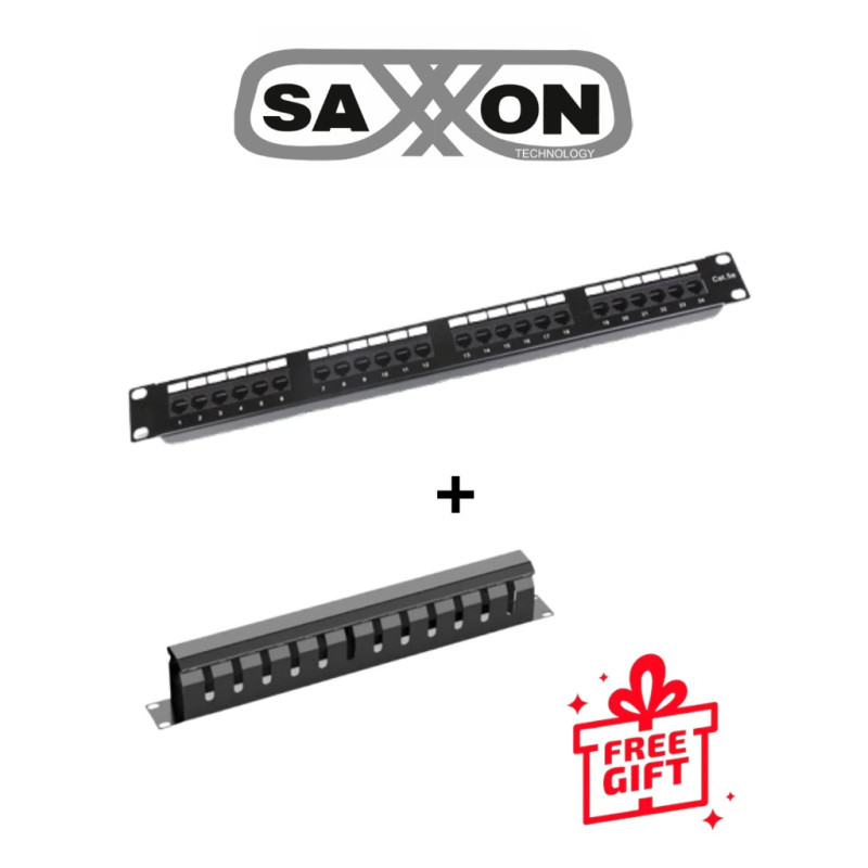 SAXXON KIT - Patch Panel 24 puertos  /  CAT 5E