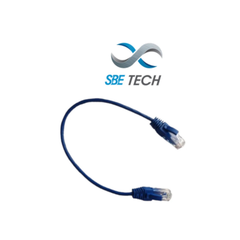 SBE TECH SBE-PCC60.3M-BL28 - Patch cord cat. 6 DIAMETRO REDUCIDO 28 AWG con bota inyectada color azul, 30 cm