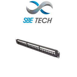 SBE TECH SBE-PMOD24 Panel de Parcheo  /  24 Puertos  / RJ-45  /  Negro  /  Vacío