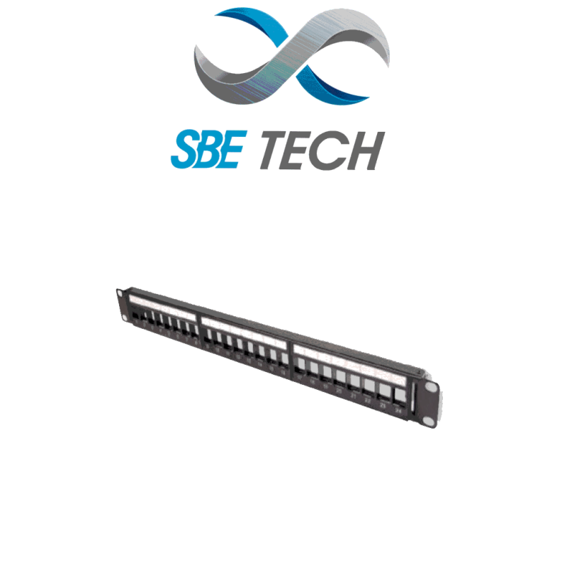 SBE TECH SBE-PMOD24 Panel de Parcheo  /  24 Puertos  / RJ-45  /  Negro  /  Vacío