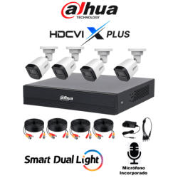 DAHUA DH-KIT/XVR1B08-I/T/8-B1A21N-U-IL-A-0280B - Kit de 8 Canales 2 Megapixeles DVR Cooper-I WizSense Con IA H.265