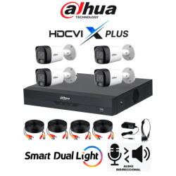 DAHUA DH-KIT / XVR5104HS-4KL-I3 / T / 4-HFW1500RMN-IL-T- Kit de Vigilancia de 4 canales 5 MP