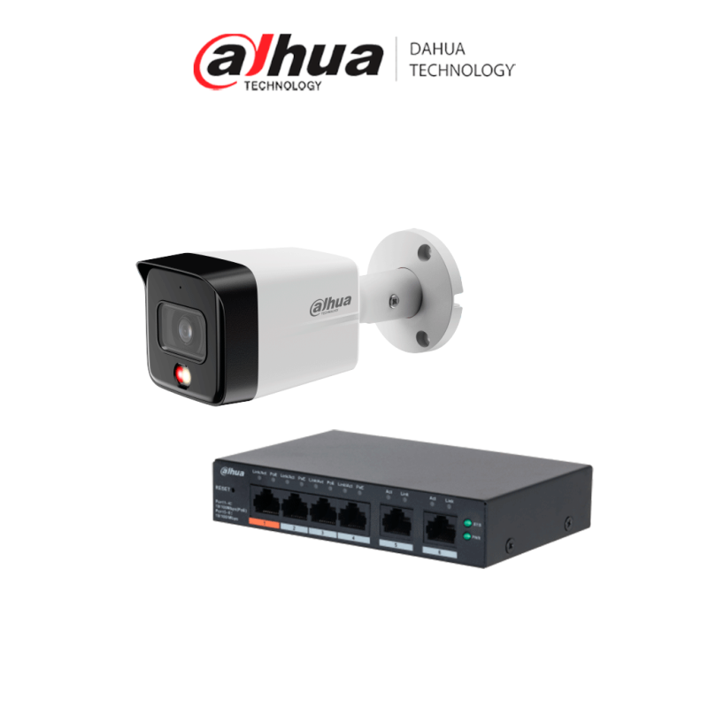 DAHUA DH-CS4006-4ET2ET-60 - 1 Switch PoE de 6 Puertos Administrable con 4 PoE y 2 uplink / 65 W PoE