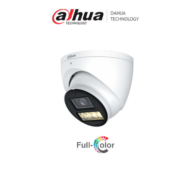 DAHUA DH-HAC-HDW1809TN-A-LED-0280B-S2-DIP - Camara Domo Eyeball 4k Full Color /  8 Megapixeles /  Lente de 2.8 mm