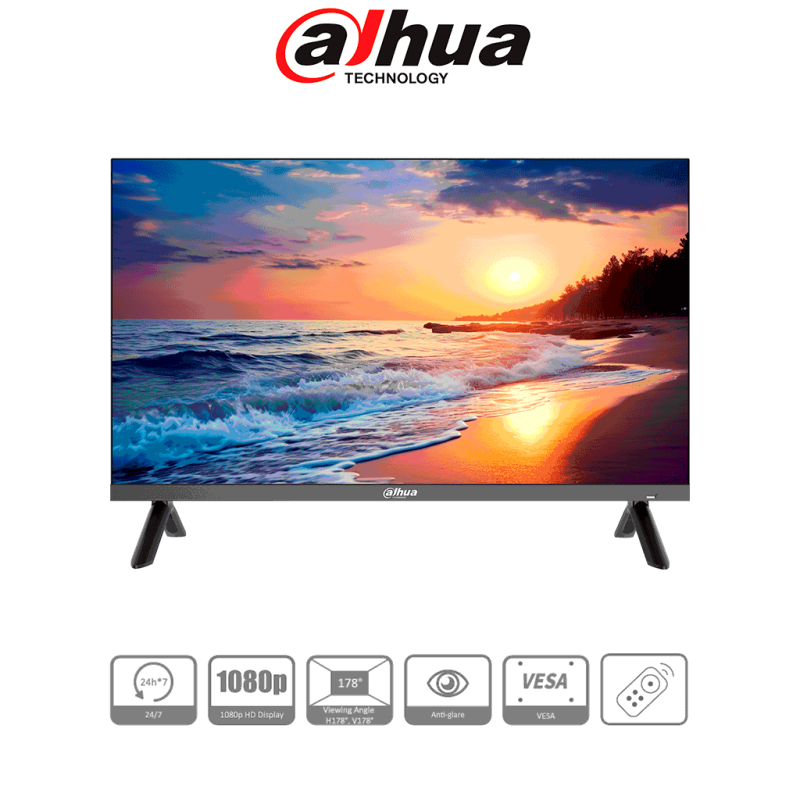 DAHUA DHI-LM32-F200N - Pantalla FHD de 32 pulgadas con resolución 1920×1080, diseñada para uso 24 / 7. Ofrece 240 cd